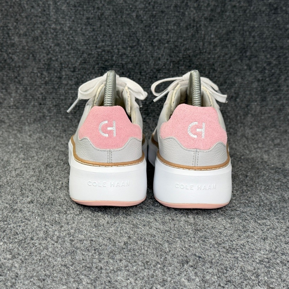 Cole Haan GrandPro Topspin Sneakers Women's 8 Grey Leather Low Lace Retro Shoes - Picture 5 of 12